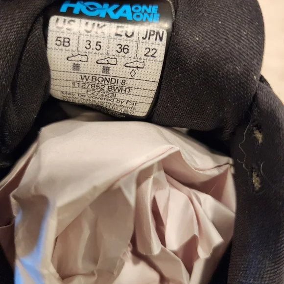 HOKA One One Bondi 8 Running Shoes Sneakers Womens Size 5B No Box Used - Picture 9 of 11